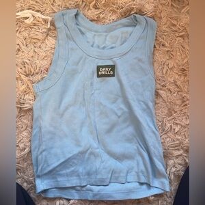 Daily drills blue logo ribbed tank
